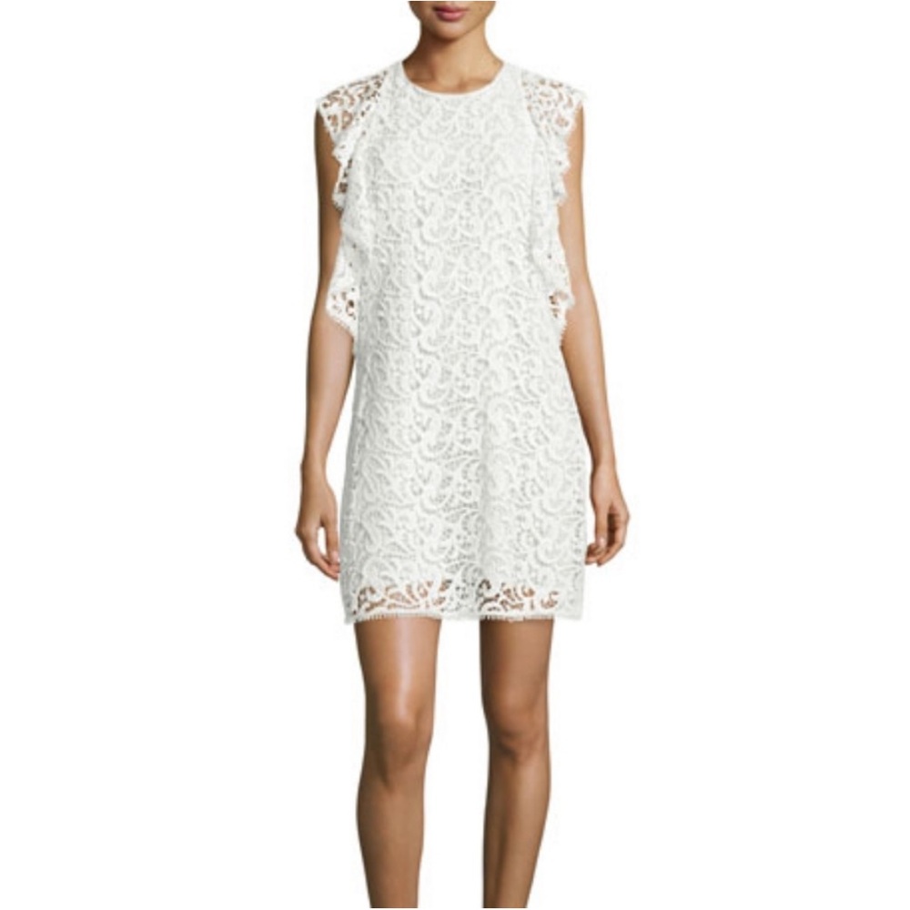 Neiman Marcus White Lace Mini Dress